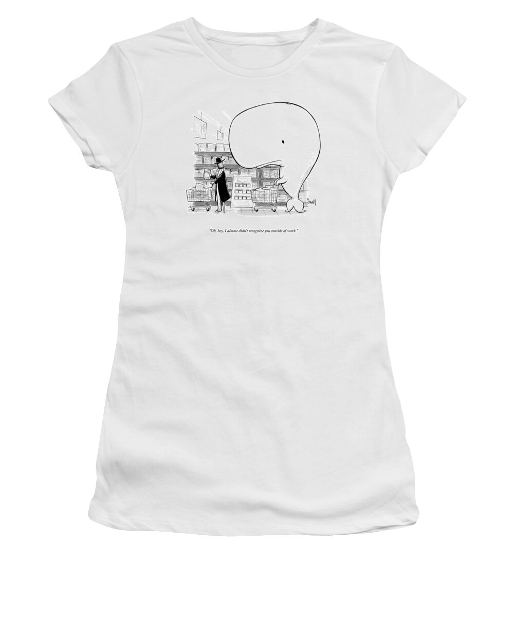 Cctk Women's T-Shirt featuring the drawing Outside Of Work by Benjamin Schwartz