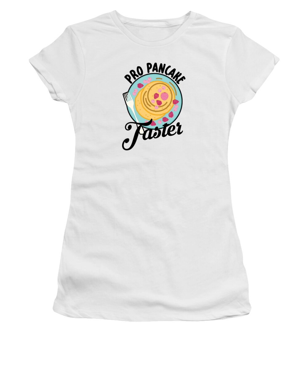 Pancake Women's T-Shirt featuring the digital art Pancake Taster Eating Breakfast Pancake Day Pancakes by Toms Tee Store