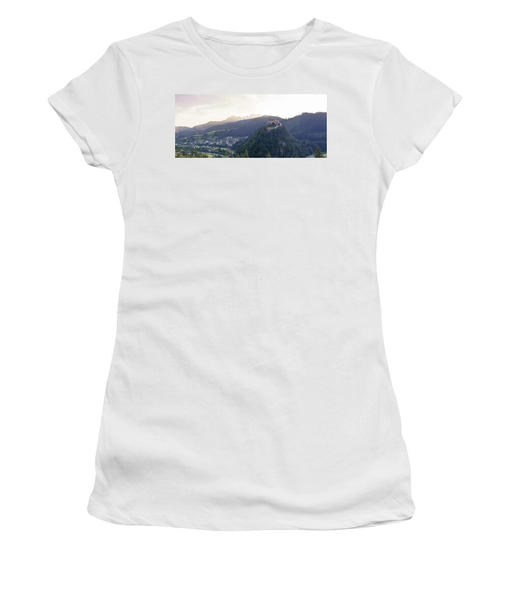 European Women's T-Shirt featuring the photograph Panorama of Hohenwerfen Castle by Vaclav Sonnek
