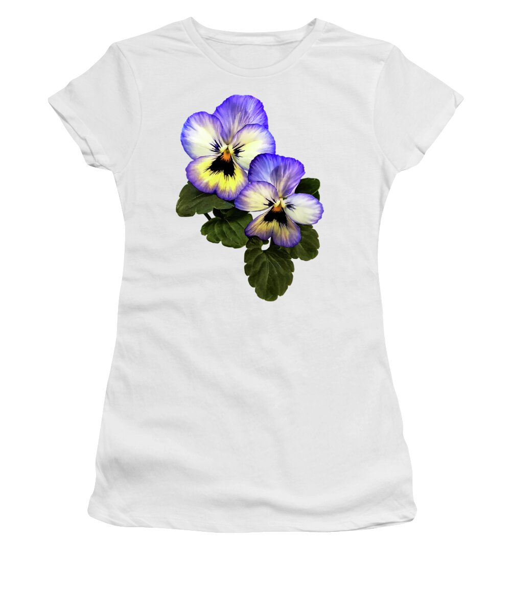 Pansy Women's T-Shirt featuring the photograph Pansy Duo by Susan Savad