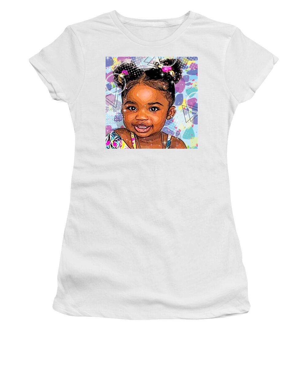Digital Art Women's T-Shirt featuring the painting Party Girl by Karen Buford