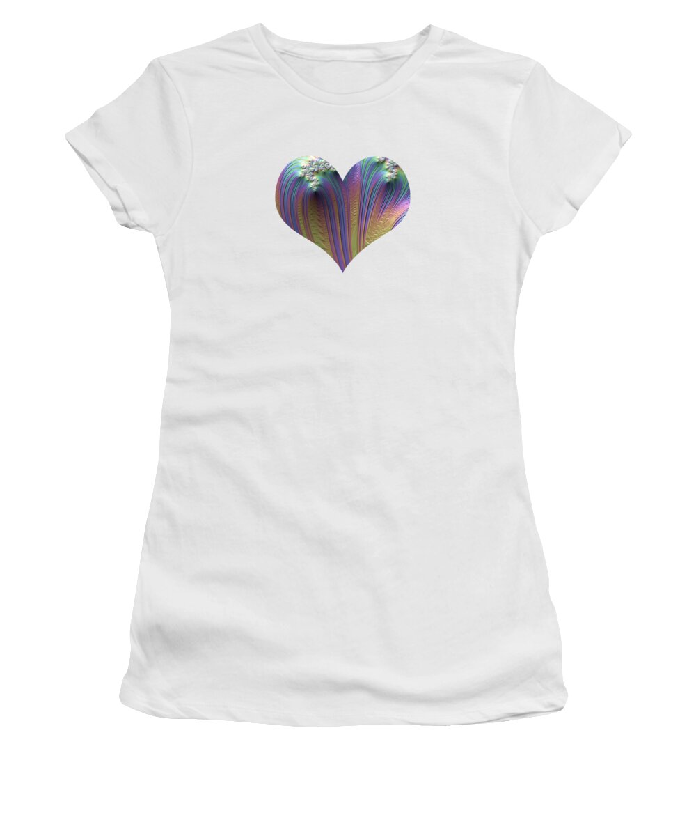 Fractals Women's T-Shirt featuring the digital art Pastel Falls by Elisabeth Lucas