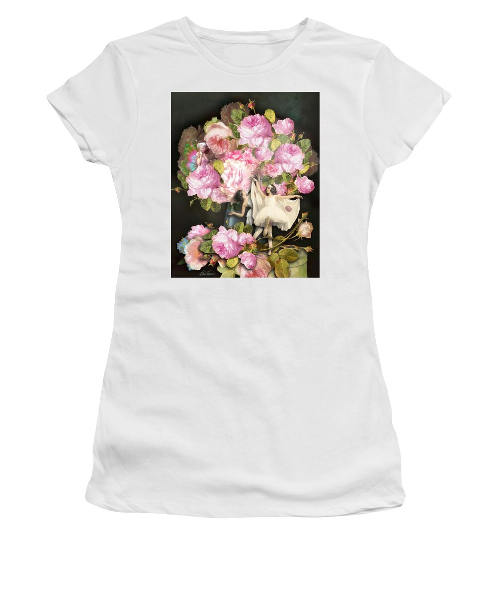 Peonies Women's T-Shirt featuring the digital art Peonies by Diana Haronis