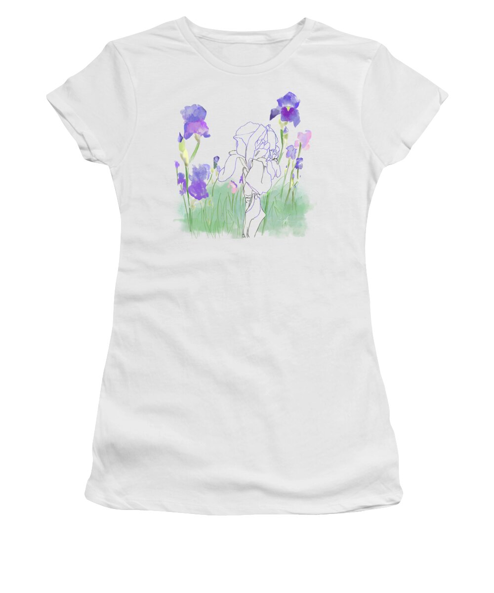 Iris Women's T-Shirt featuring the digital art Perennial Delights by Gina Harrison