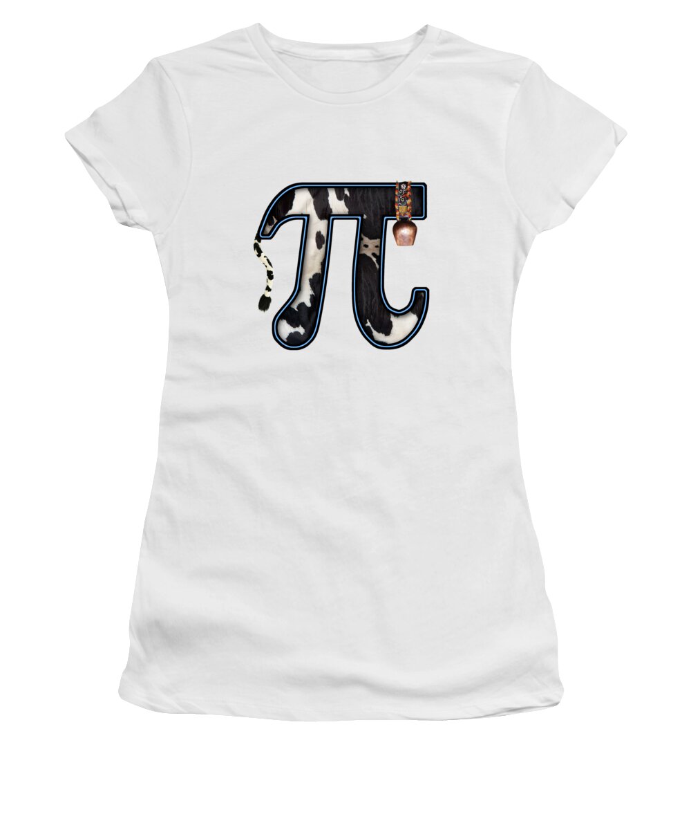 Cow Pi Women's T-Shirt featuring the digital art Pi - Pun - Cow Pi by Mike Savad
