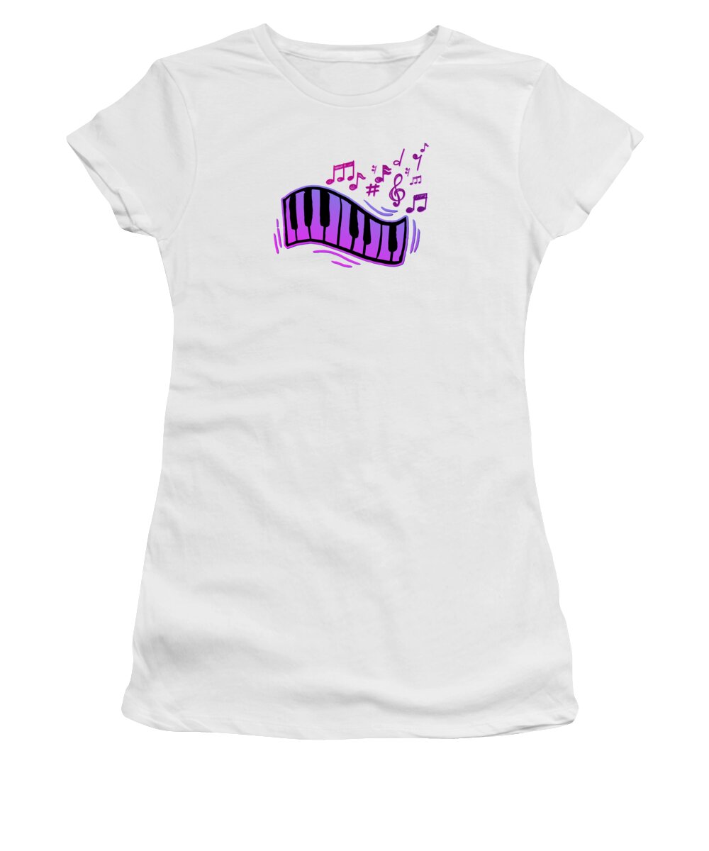 Piano Women's T-Shirt featuring the digital art Pianist Musician Piano Musical Instrument Notes by Toms Tee Store