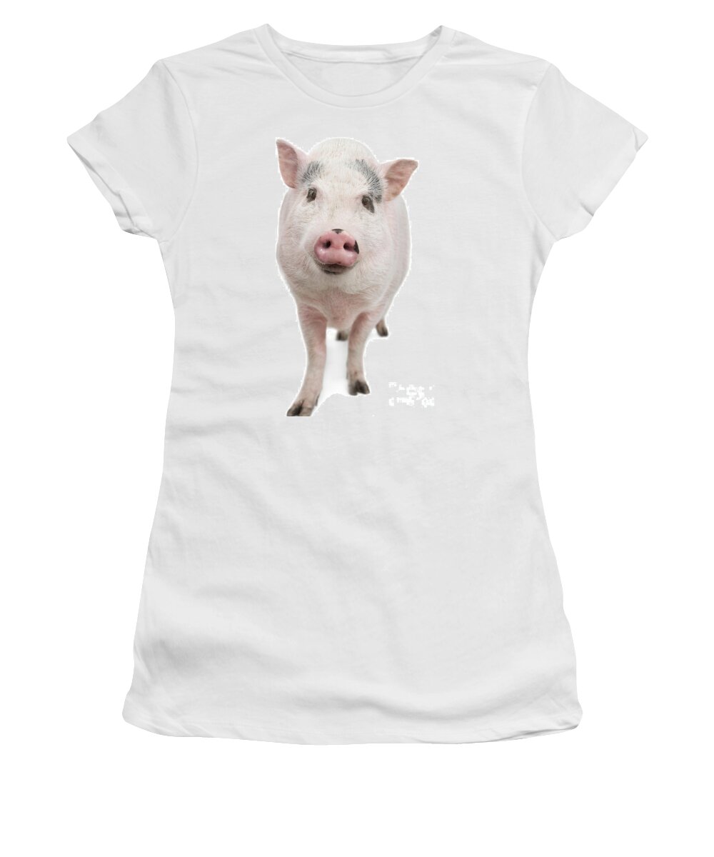 Pig Women's T-Shirt featuring the photograph Piggy Joy by Renee Spade Photography