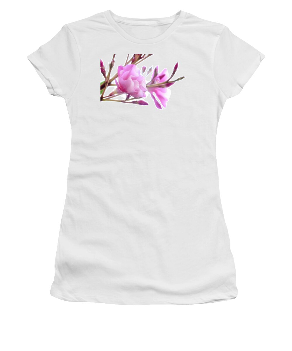 Flowers Women's T-Shirt featuring the photograph Pink Oleander 2021 by Wolfgang Stocker