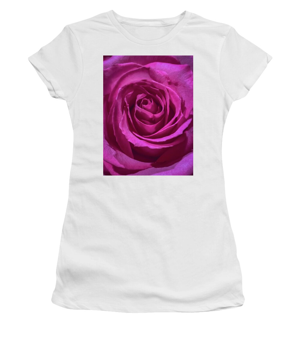 Pink Women's T-Shirt featuring the photograph Pink Rose by Anamar Pictures