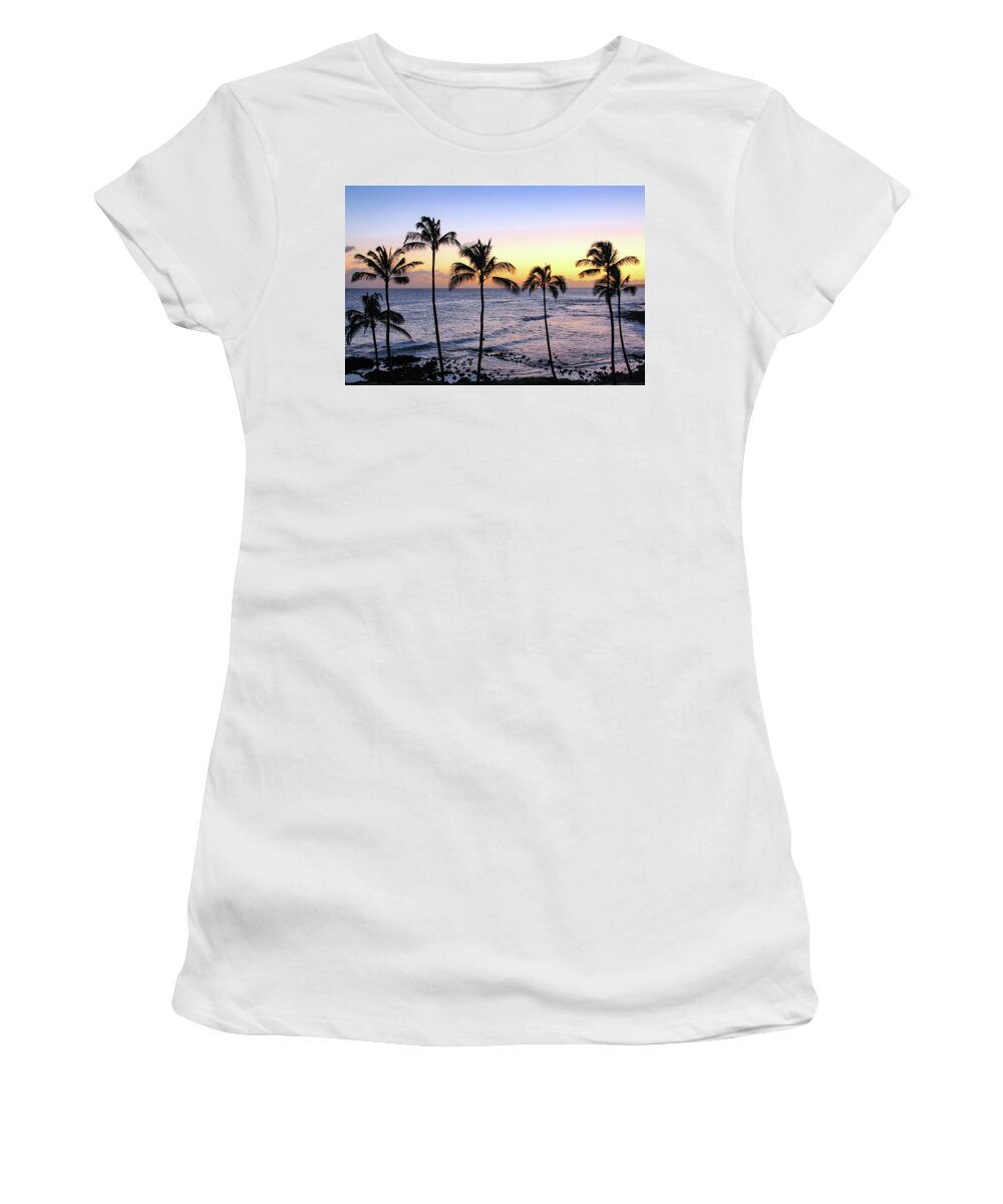 Hawaii Women's T-Shirt featuring the photograph Poipu Palms at Sunset by Robert Carter