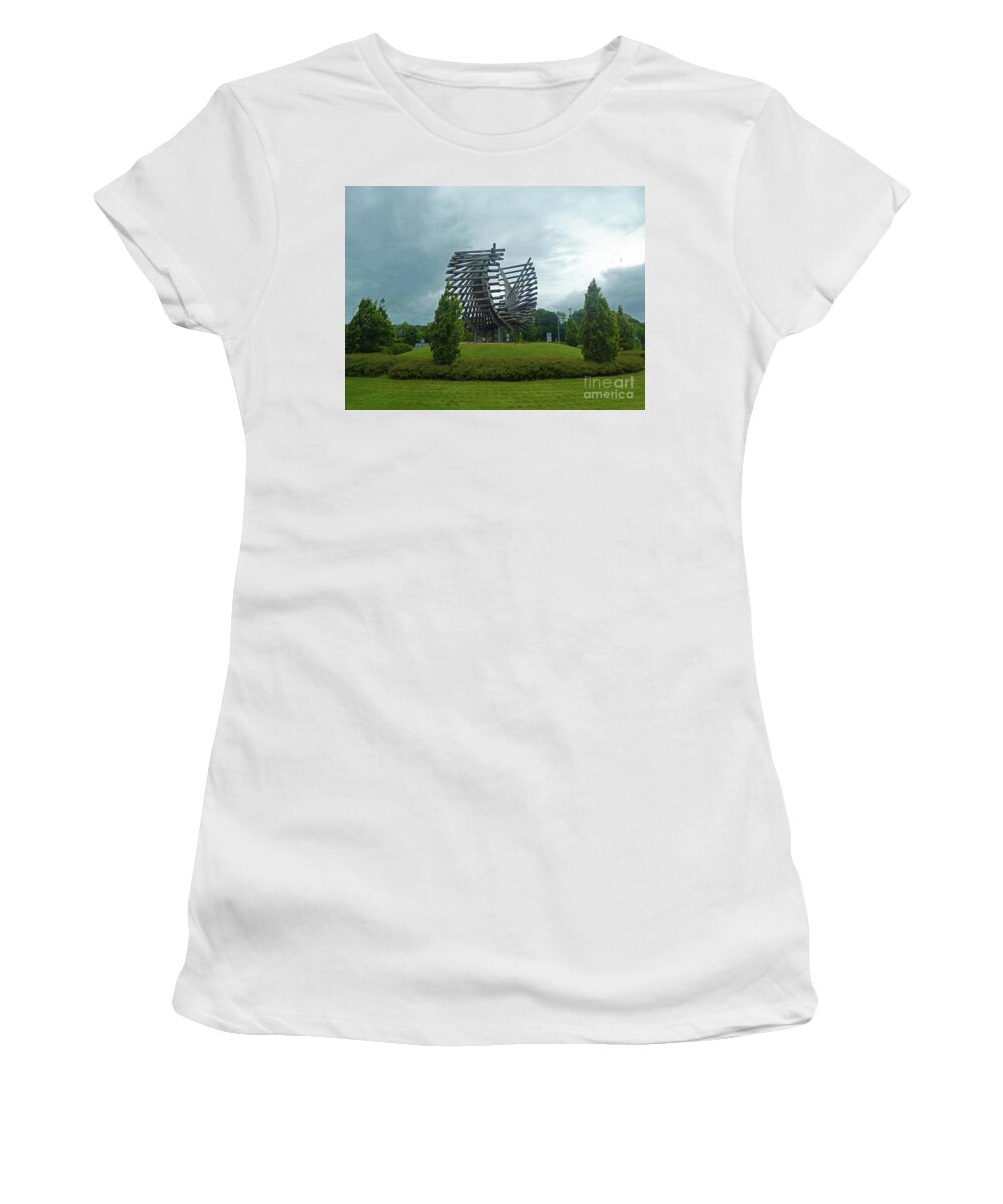 Derry Women's T-Shirt featuring the photograph Pole Star Monument by Cindy Murphy