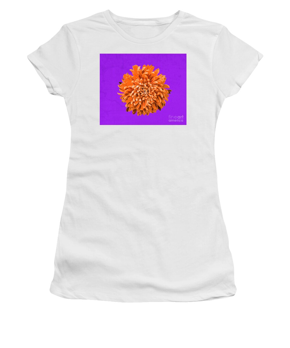 Popart Women's T-Shirt featuring the photograph PopART Chrysanthemum-Orange by Renee Spade Photography