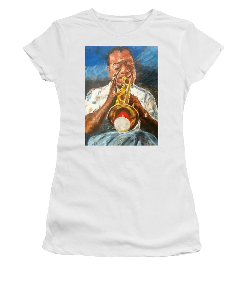 Louie Armstrong Women's T-Shirt featuring the painting Practice, Practice, Practice by Victor Thomason