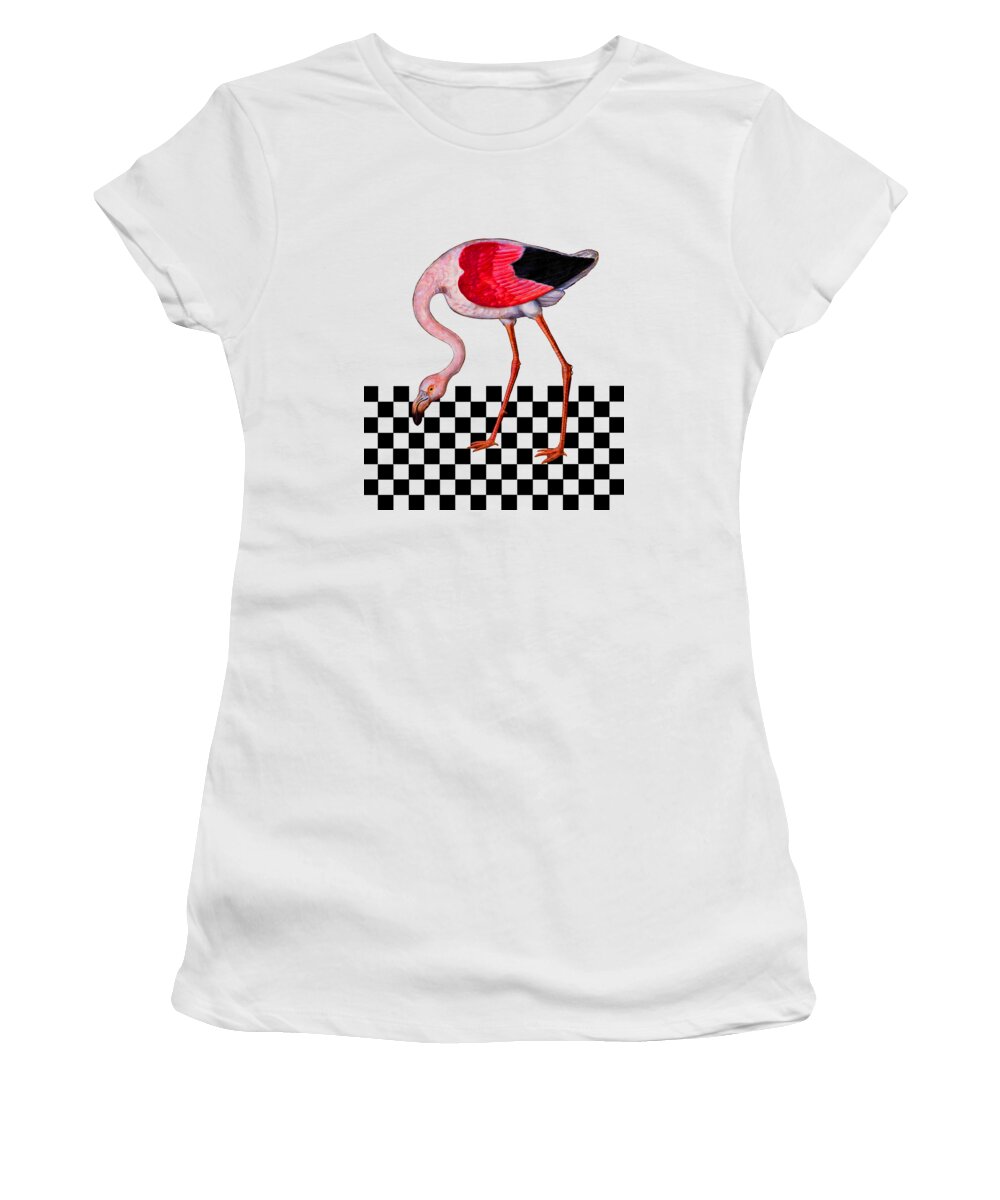 Flamingo Women's T-Shirt featuring the digital art Pretty Flamingo by Madame Memento