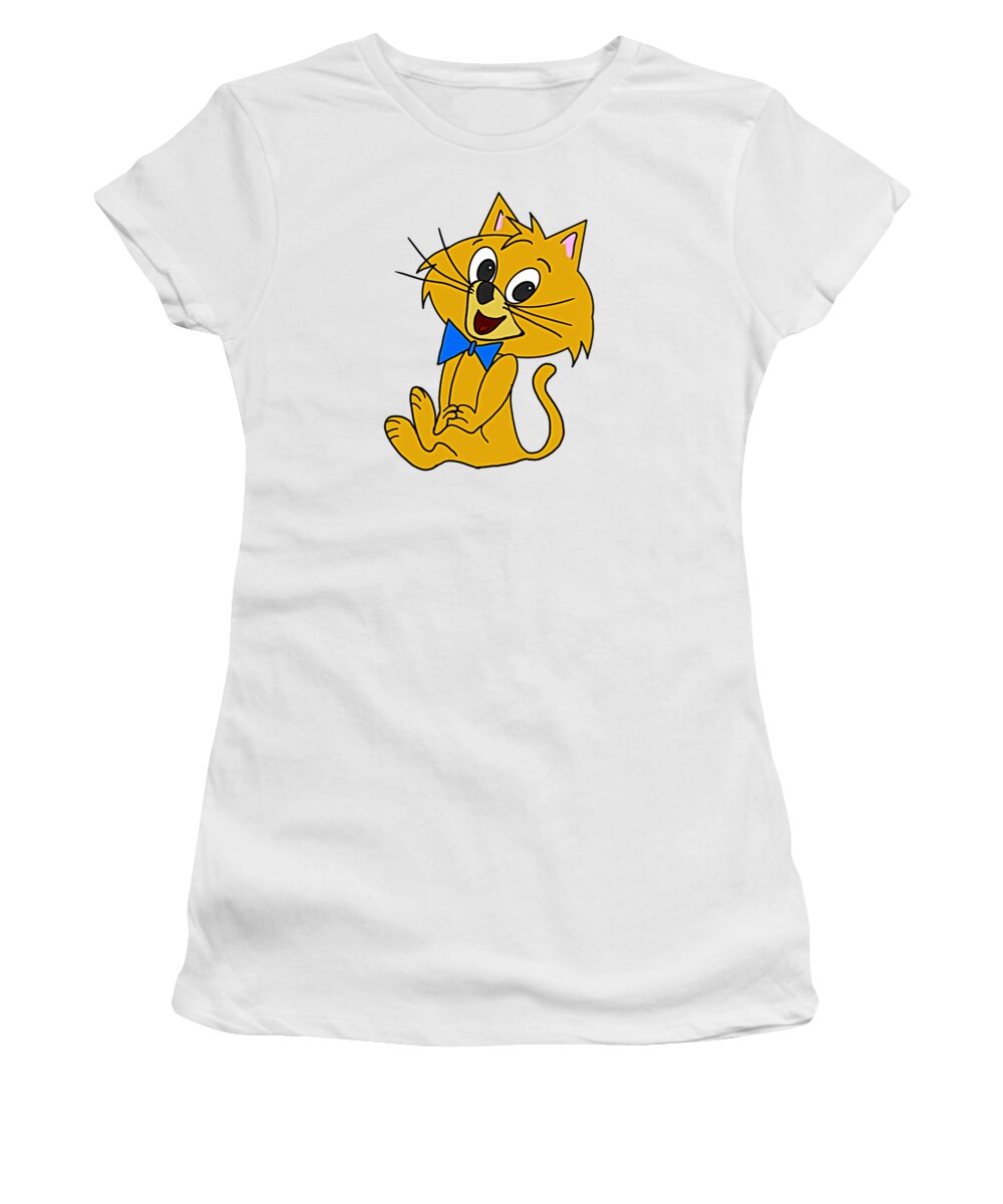 Kitty Women's T-Shirt featuring the digital art Pretty Kitty Sitting Pretty by John Haldane
