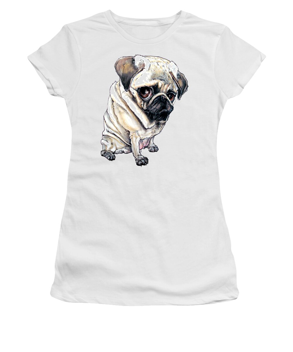 Pug Women's T-Shirt featuring the drawing Pug Richard III by Canine Caricatures By John LaFree