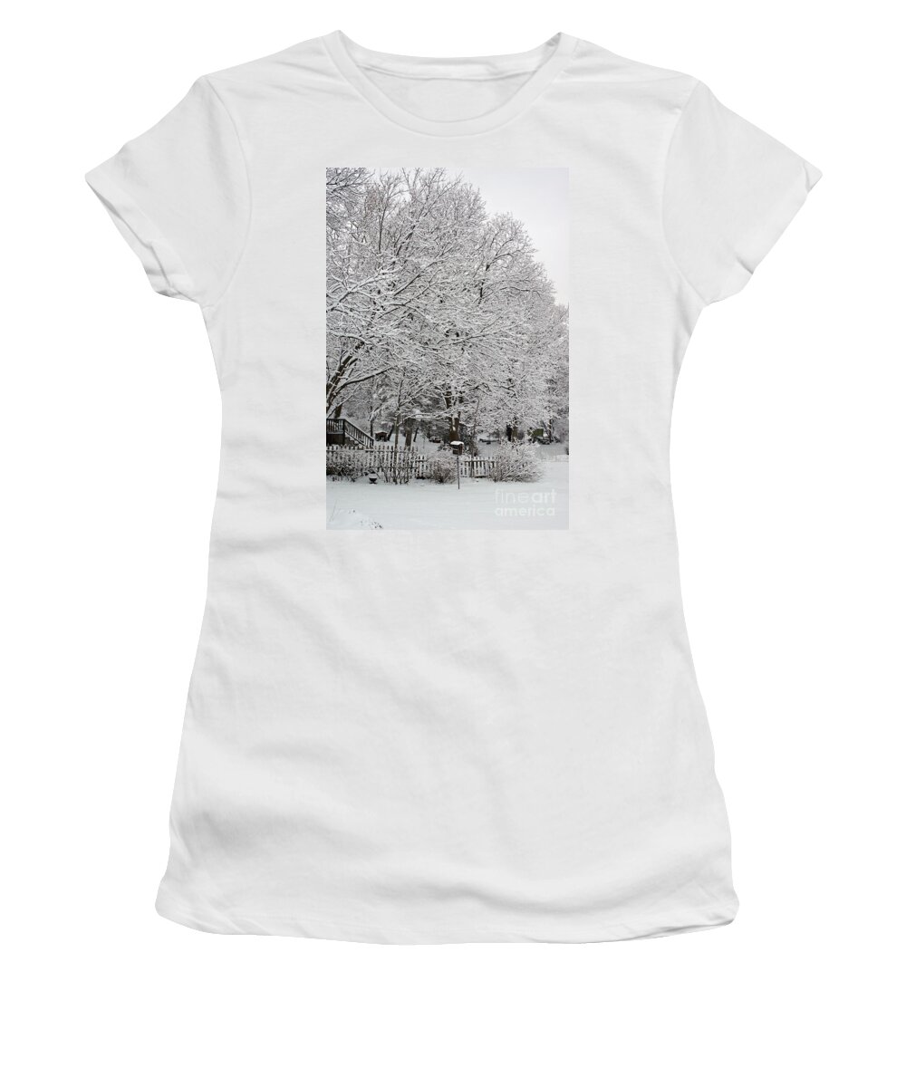 Landscape Photography Women's T-Shirt featuring the photograph Purity of Snow by Frank J Casella