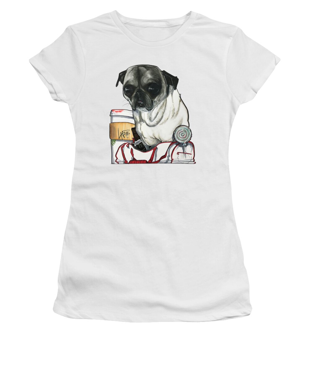 Quesenberry Women's T-Shirt featuring the drawing Quesenberry 18-1011 by Canine Caricatures By John LaFree