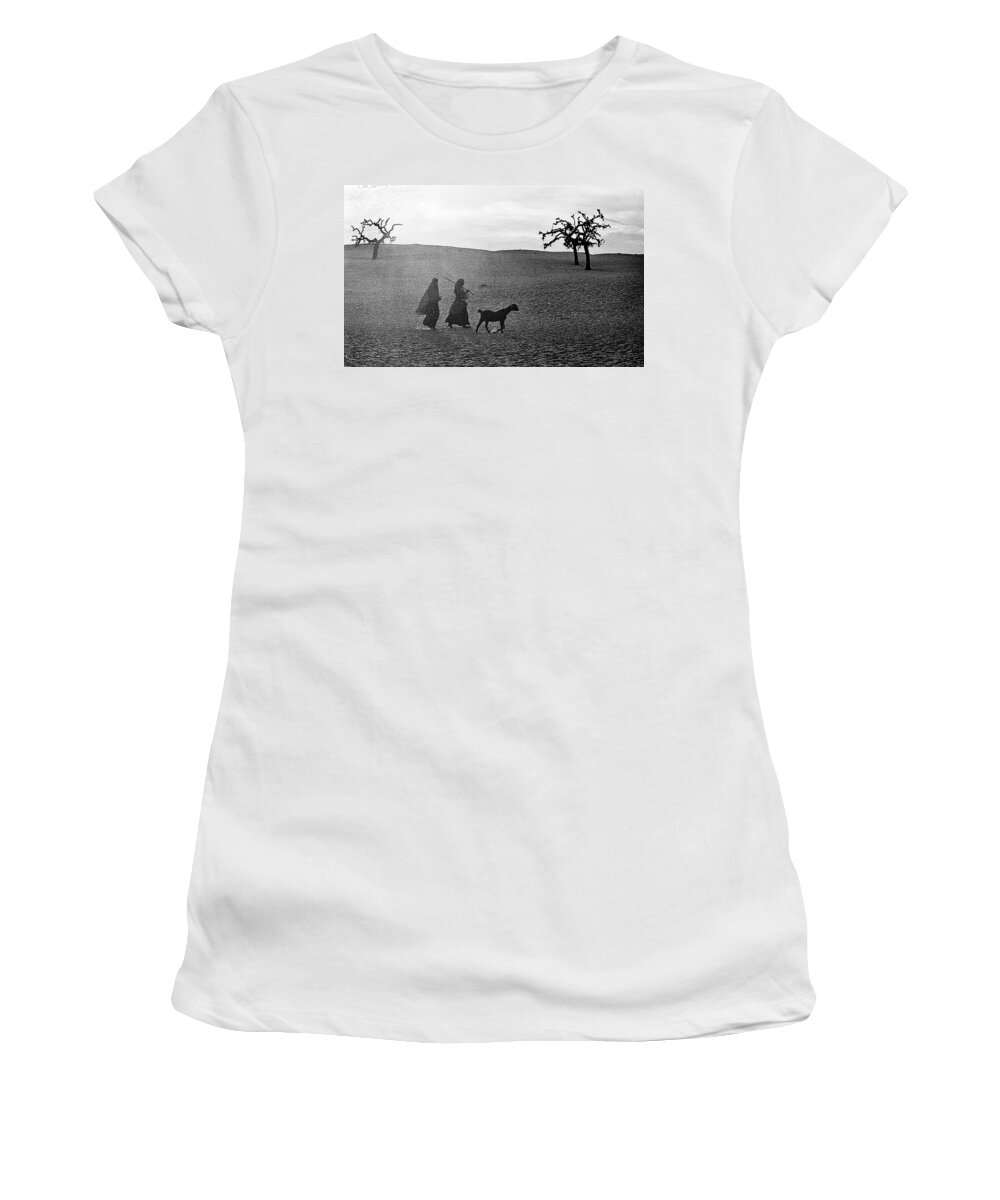 Rajasthan Goat India Women's T-Shirt featuring the photograph Rajasthan Goat Herders by Neil Pankler