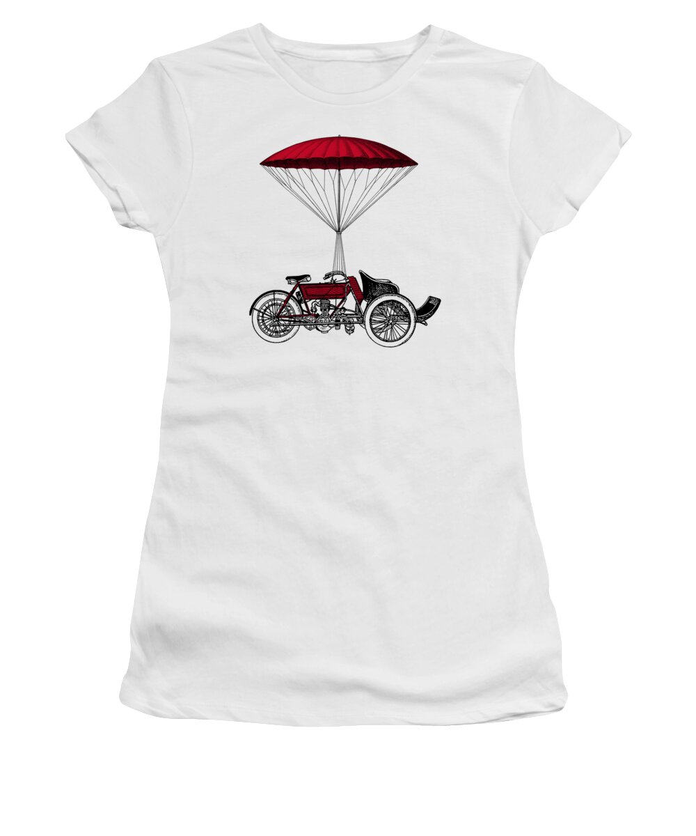 Moto Women's T-Shirt featuring the digital art Red Tricycle by Madame Memento