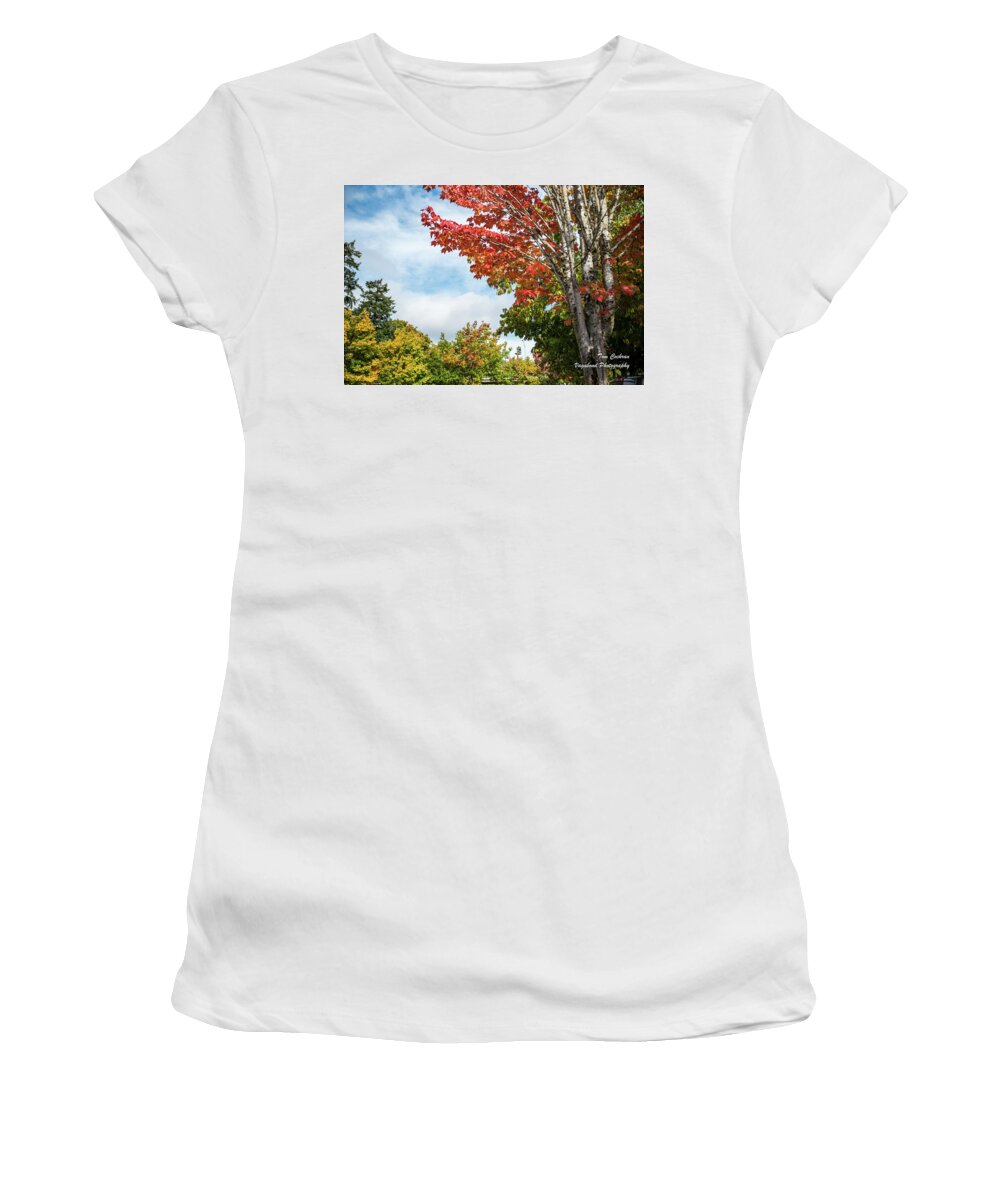Red White And Blue Women's T-Shirt featuring the photograph Red, White, and Blue by Tom Cochran