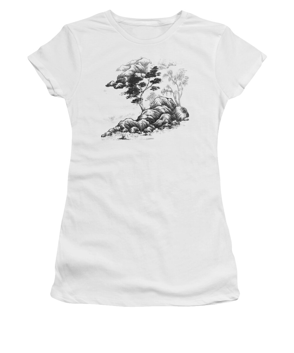 River Women's T-Shirt featuring the painting River Impression - no Cally by Birgit Moldenhauer