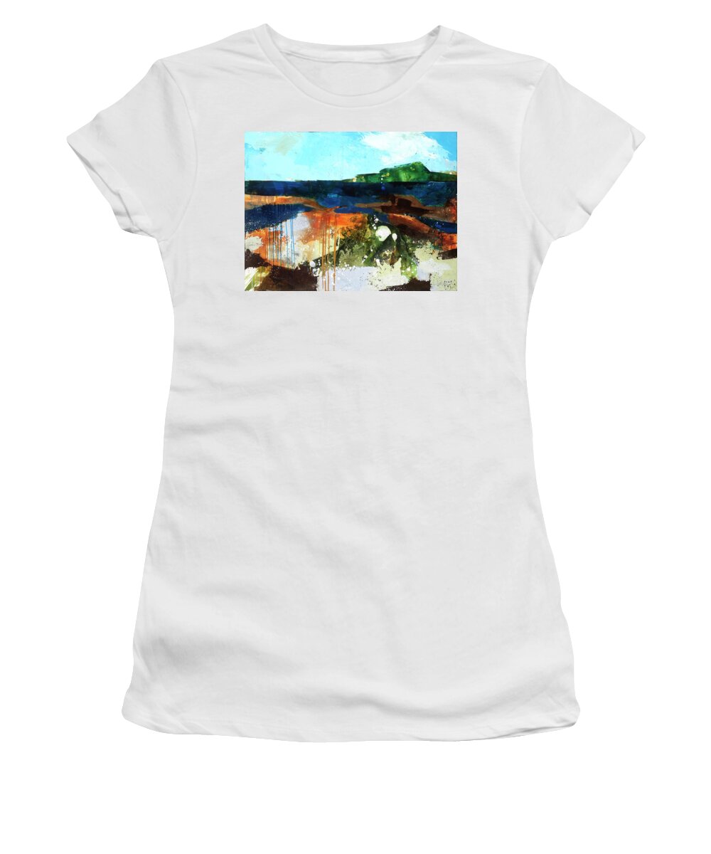 Abstract Art Women's T-Shirt featuring the painting Riverport #1 by Jane Davies