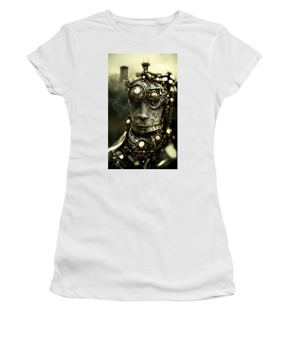 Scifi Women's T-Shirt featuring the painting Robo-Sapiens, 04 by AM FineArtPrints