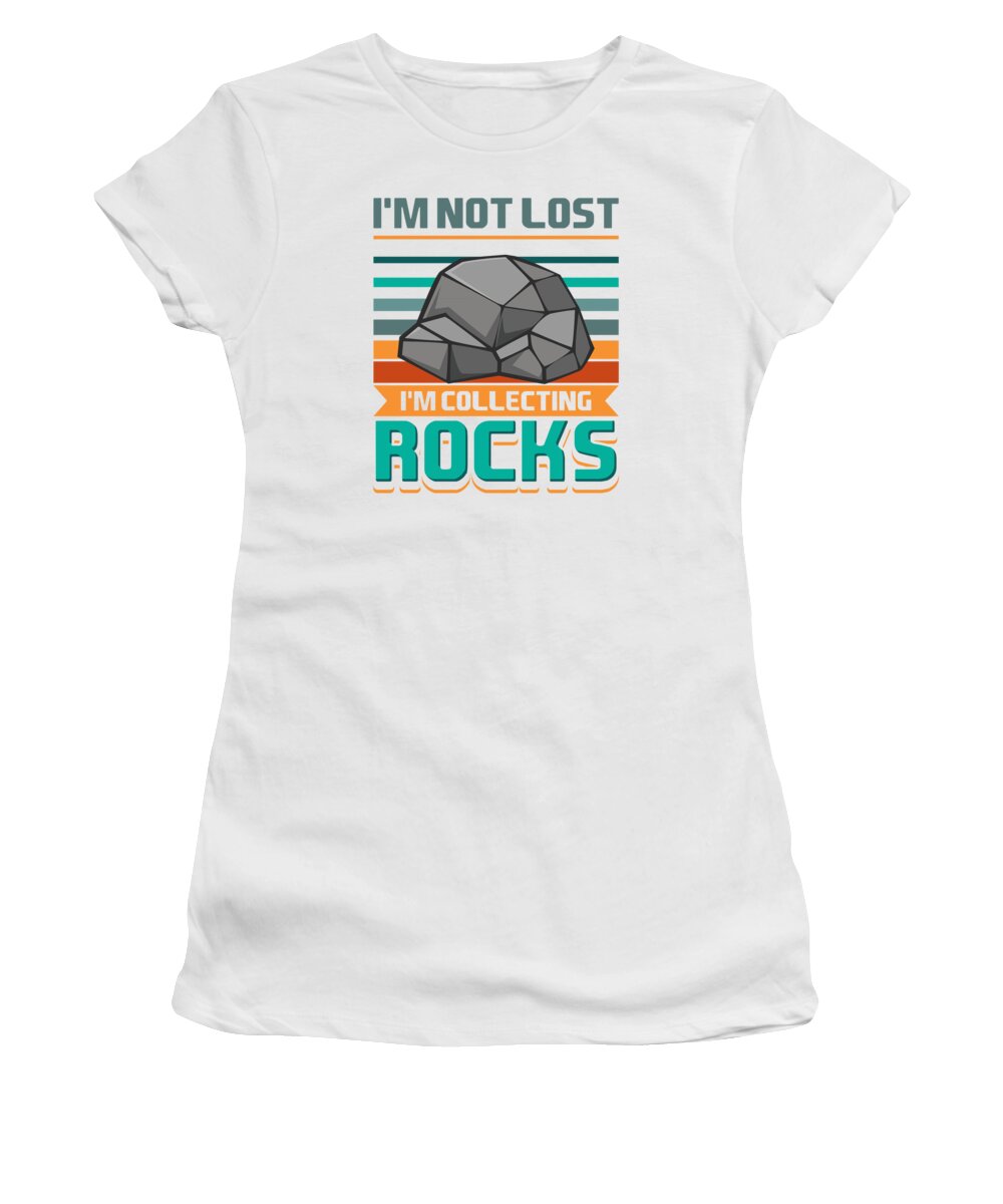 Rock Collector Women's T-Shirt featuring the digital art Rock Collectors Geology Rocks Fossils Minerals by Toms Tee Store