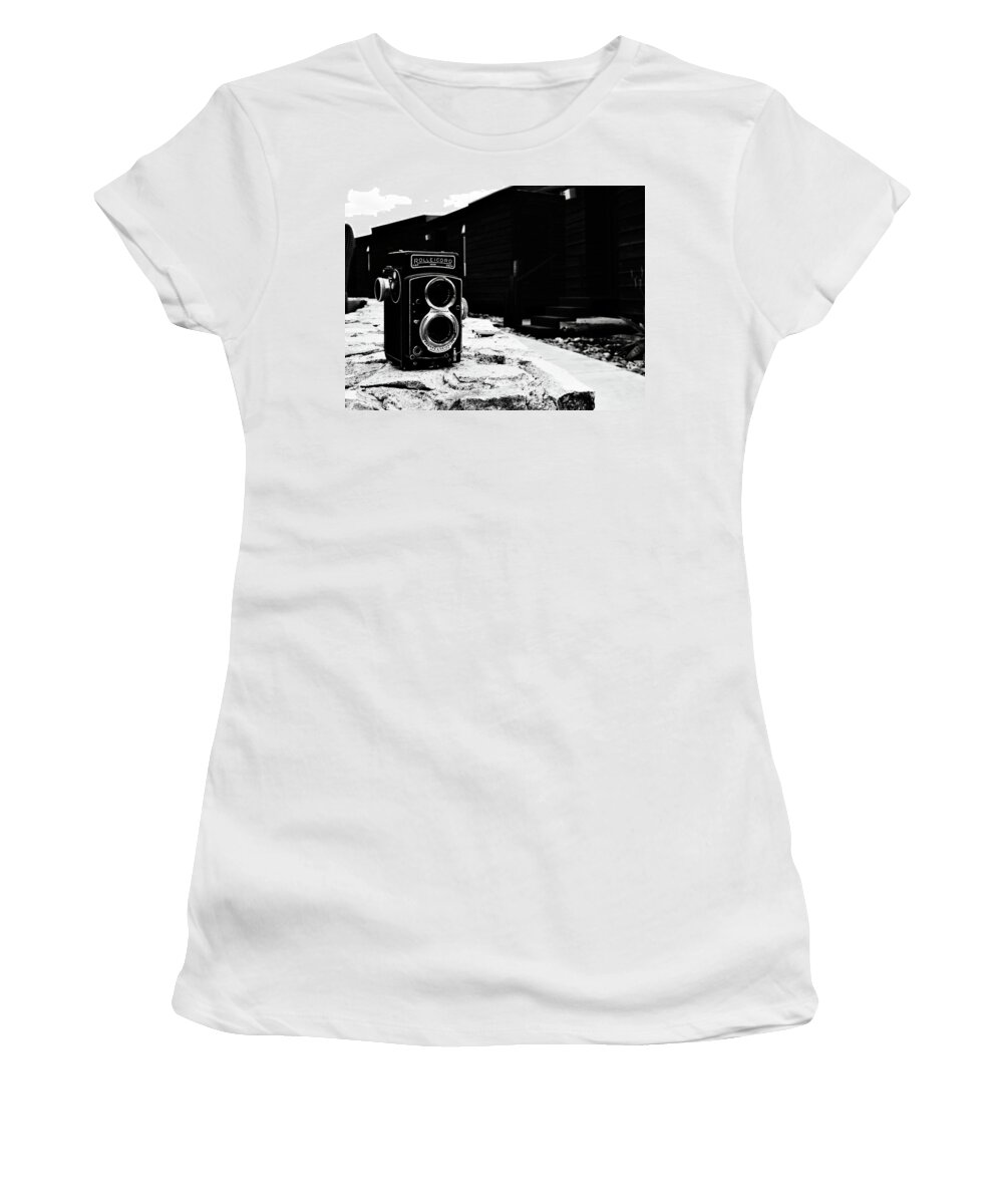 Camera Women's T-Shirt featuring the photograph Rolleicord Valle De Guadalupe by John Vail