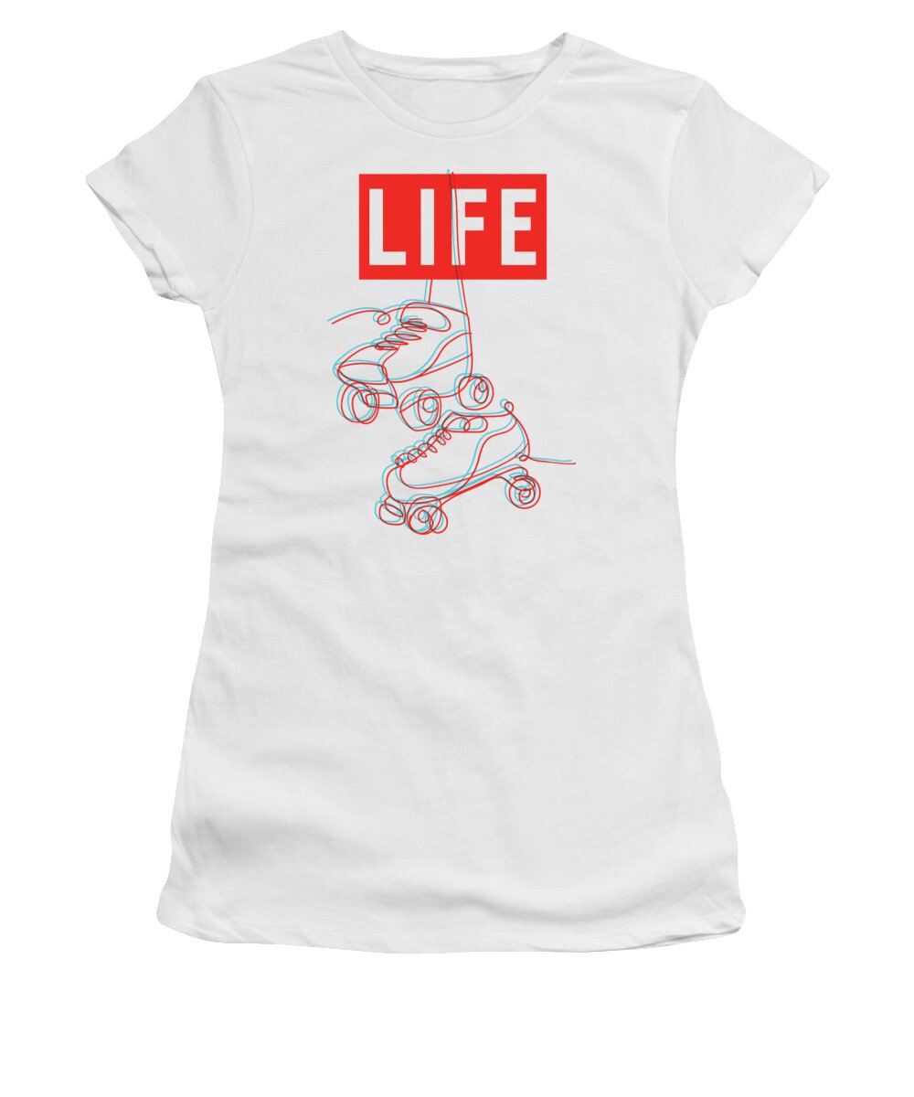 Roller Skates Women's T-Shirt featuring the photograph Roller Skates by LIFE Picture Collection