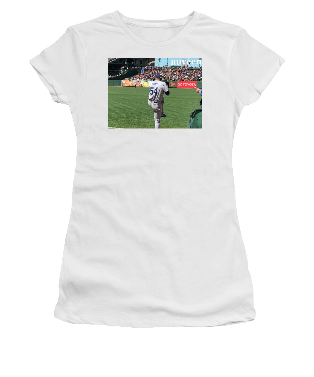  Women's T-Shirt featuring the photograph Romo as a Dodger by Dr Janine Williams