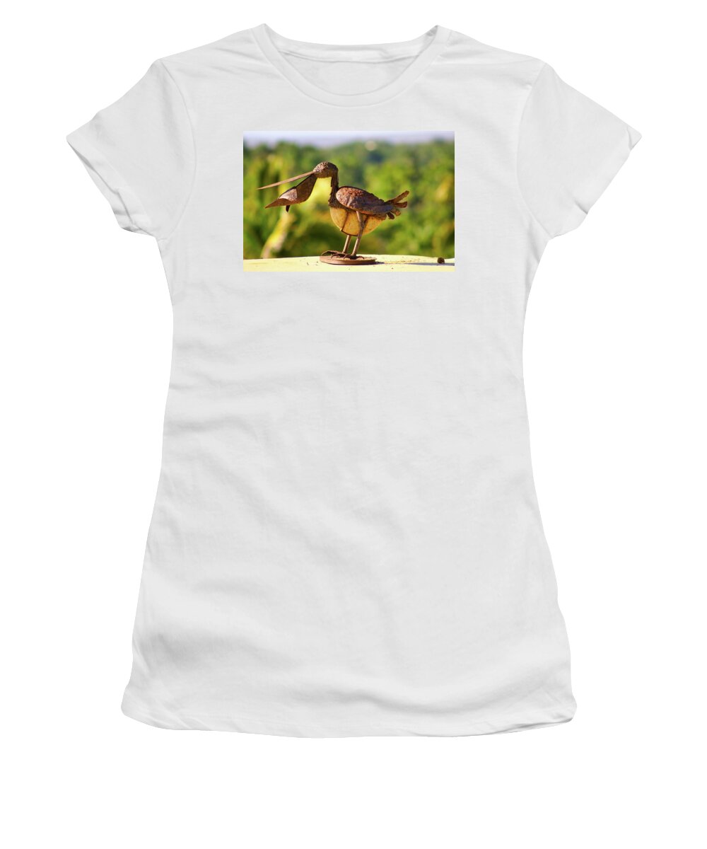 Rusty Pelican Women's T-Shirt featuring the photograph Rusty Pelican by Gene Taylor