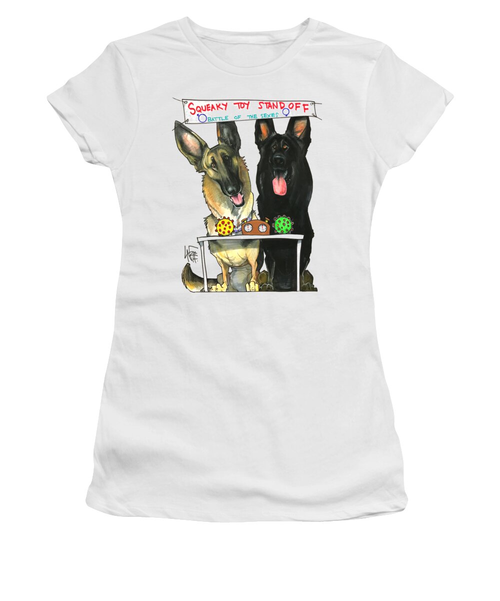 Dog Women's T-Shirt featuring the drawing Ryan 3143 by Canine Caricatures By John LaFree