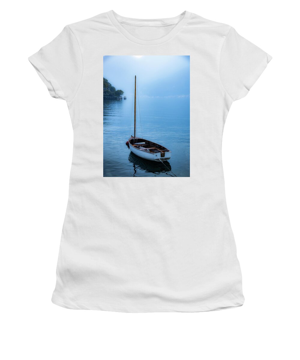 Bellagio Women's T-Shirt featuring the photograph Sailing Into the Mist by David Downs