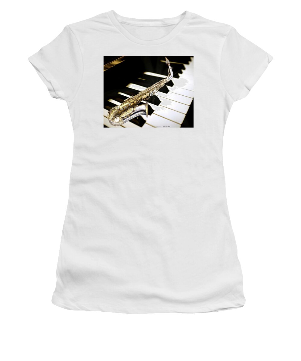 Saxaphone Women's T-Shirt featuring the digital art Sax Soul by Norman Brule