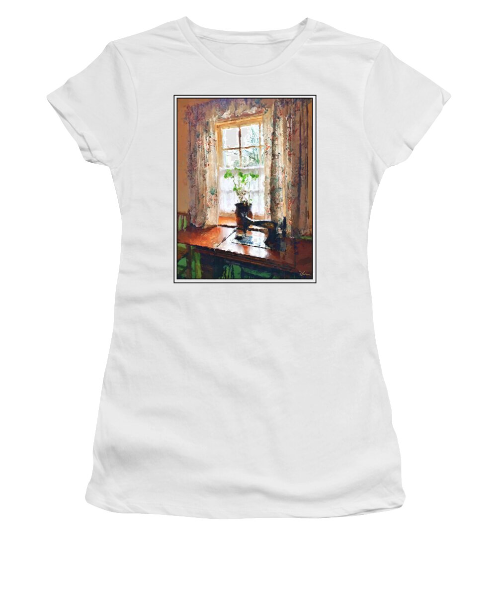 Ireland Women's T-Shirt featuring the photograph Sewing By The Window by Peggy Dietz