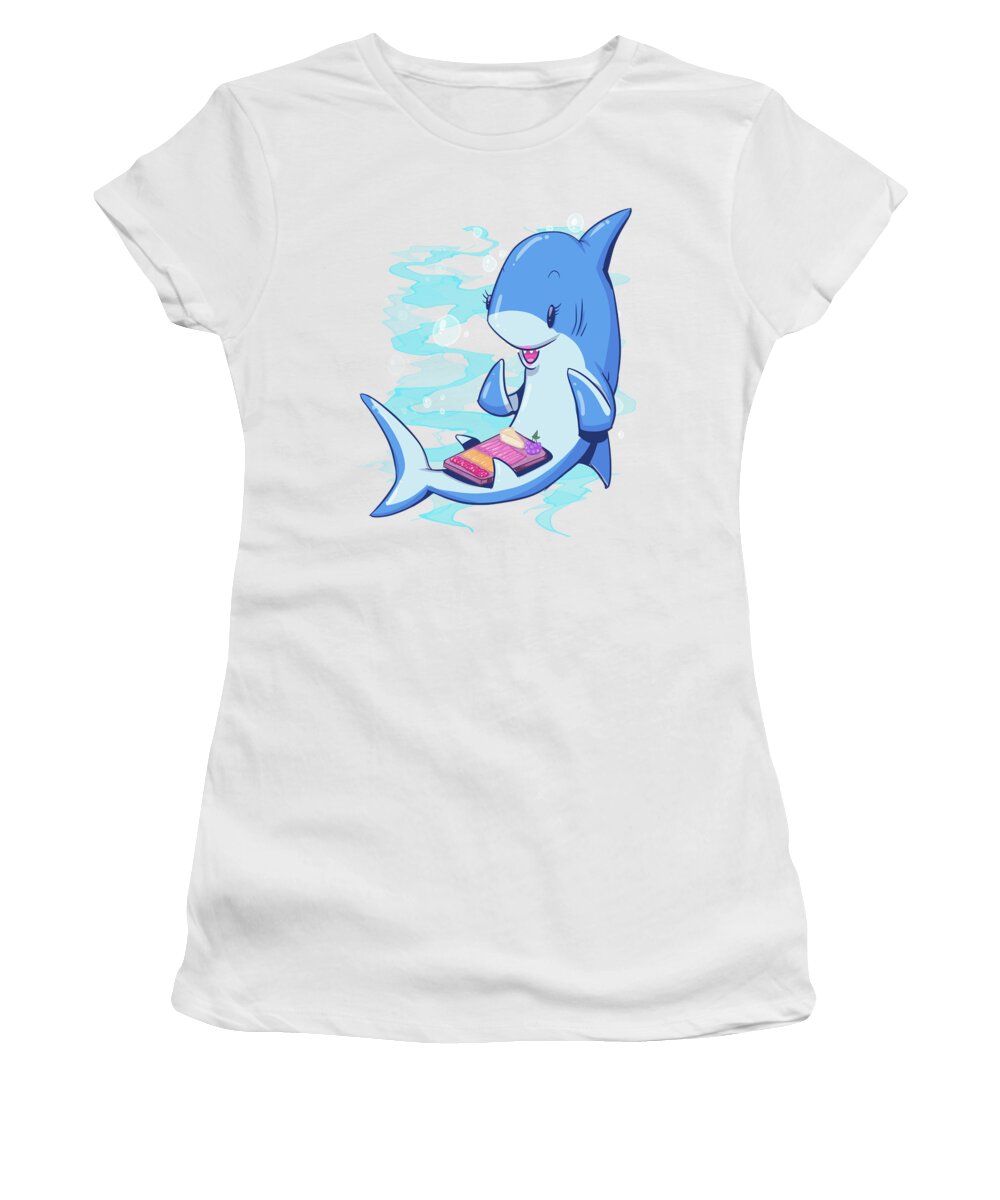 Shark Women's T-Shirt featuring the drawing Shark Coochie by Ludwig Van Bacon