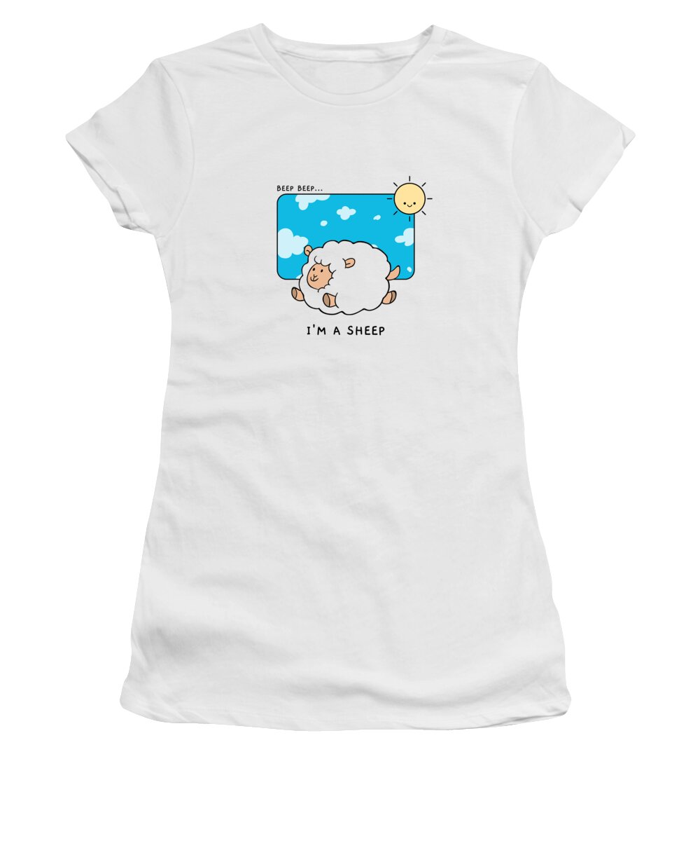 Sheep Lover Gift For Kids Child Cute Animal Lover Beep I'm A Sheep Women's T by Funny Gift Ideas - Pixels