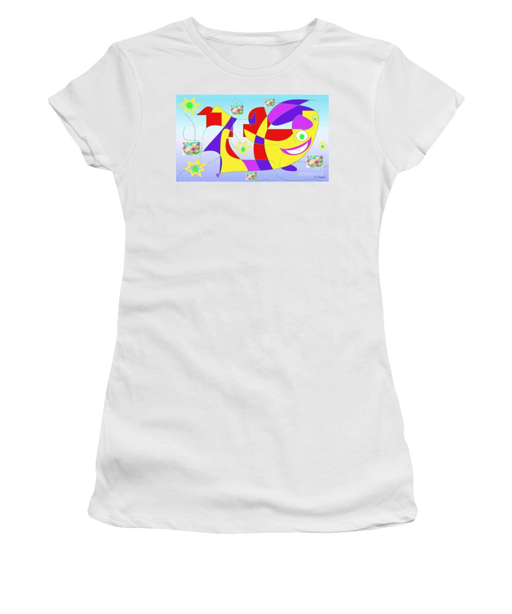 Colorful Women's T-Shirt featuring the digital art Silly Shapes by Denise F Fulmer