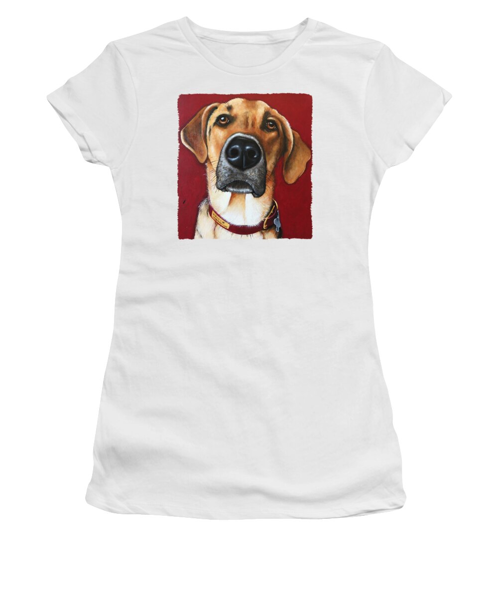 Simba Women's T-Shirt featuring the painting Simba the Catahoula Pup by Lucia Stewart