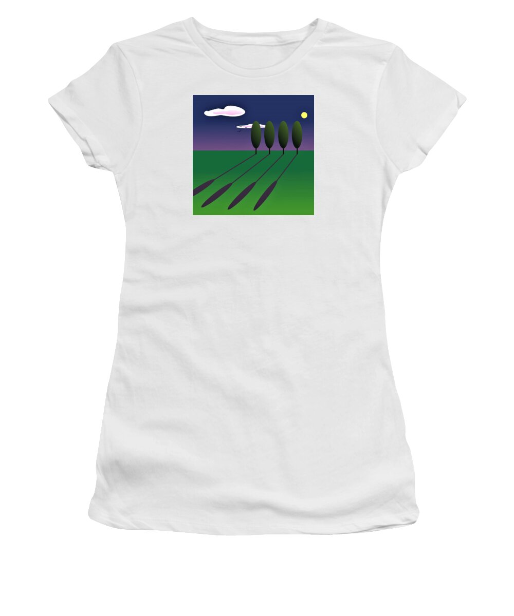 Landscape Women's T-Shirt featuring the digital art Simple Landscape 1 by Fatline Graphic Art