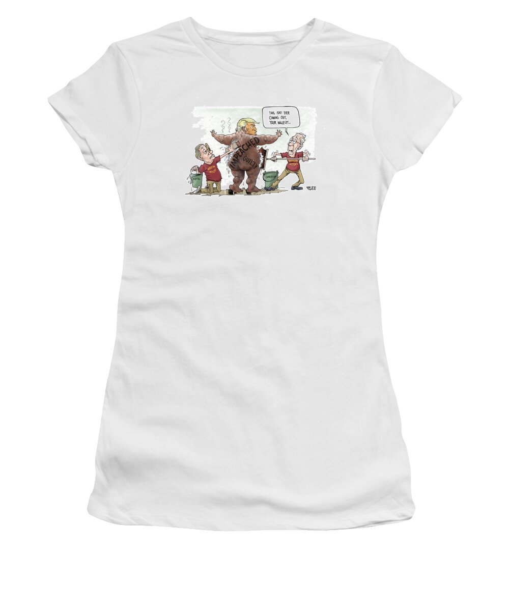 Cartoon Women's T-Shirt featuring the drawing Sire's royal washers by Mike Scott
