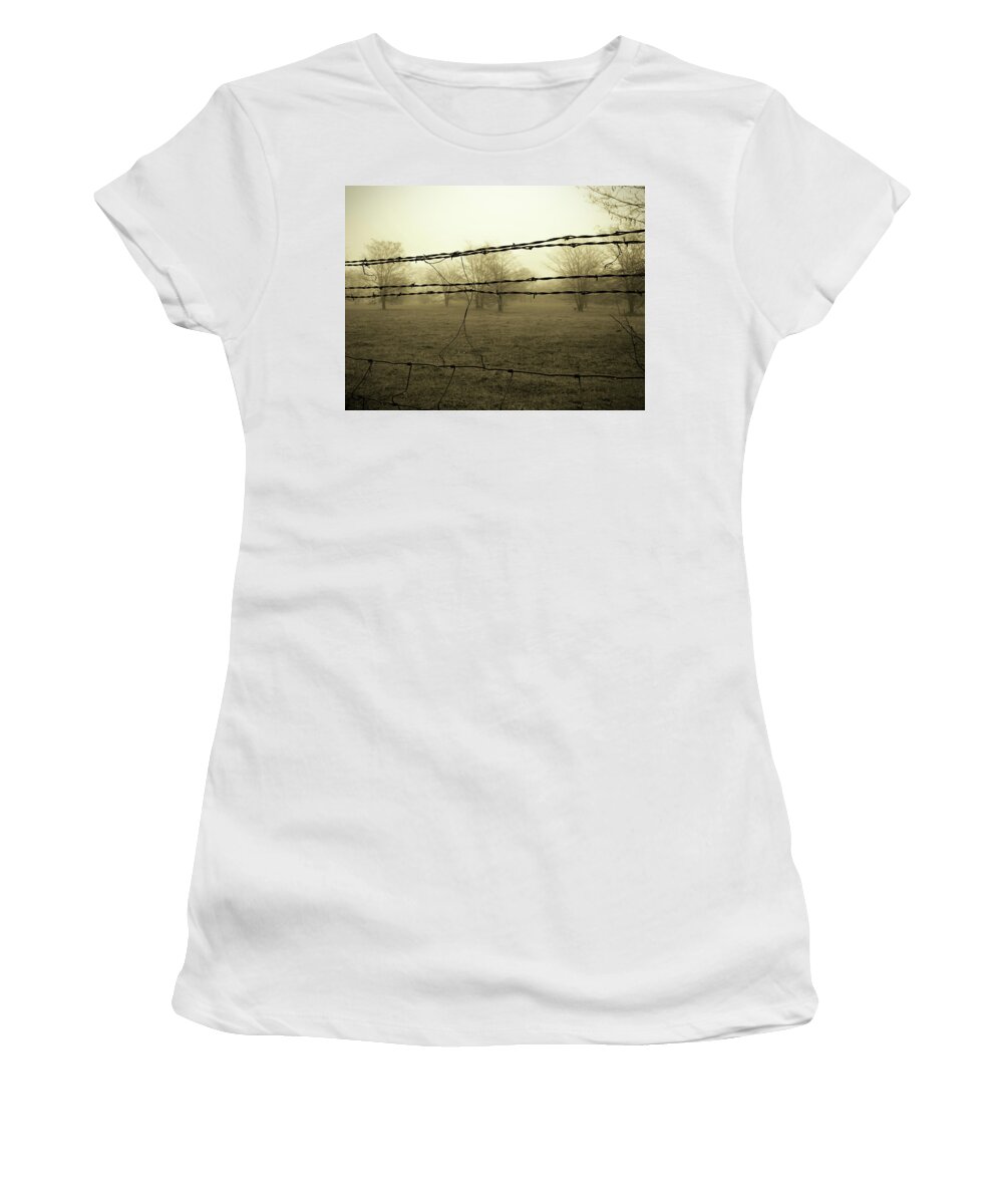 Farm Women's T-Shirt featuring the photograph Somber Pasture by Lens Art Photography By Larry Trager
