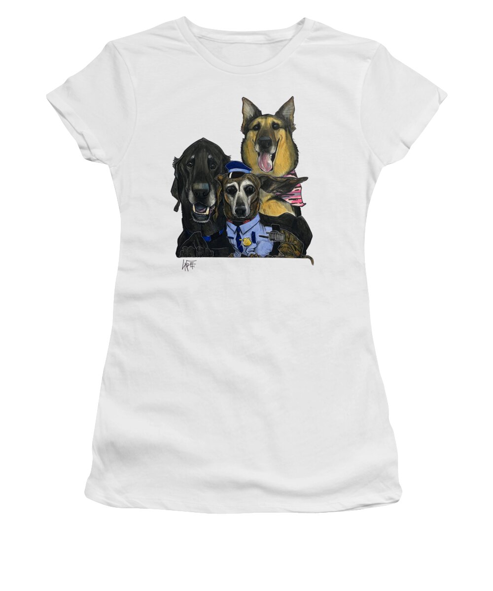 Dog Women's T-Shirt featuring the drawing Soper 5237 by Canine Caricatures By John LaFree