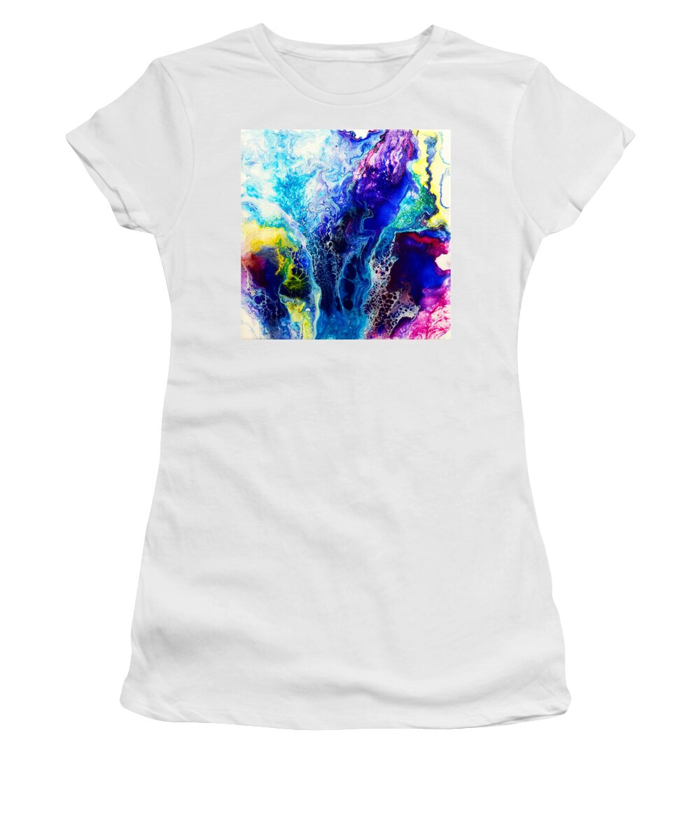 Abstract Women's T-Shirt featuring the painting Sound of Spring by Christine Bolden