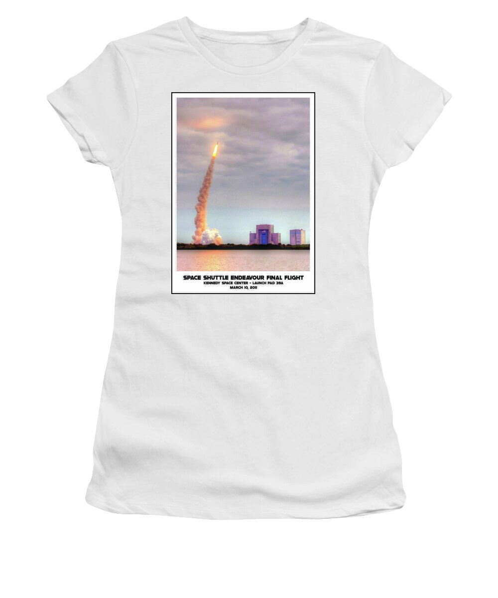 Fine Art Women's T-Shirt featuring the photograph Space Shuttle Endeavour Final Flight by Robert Harris
