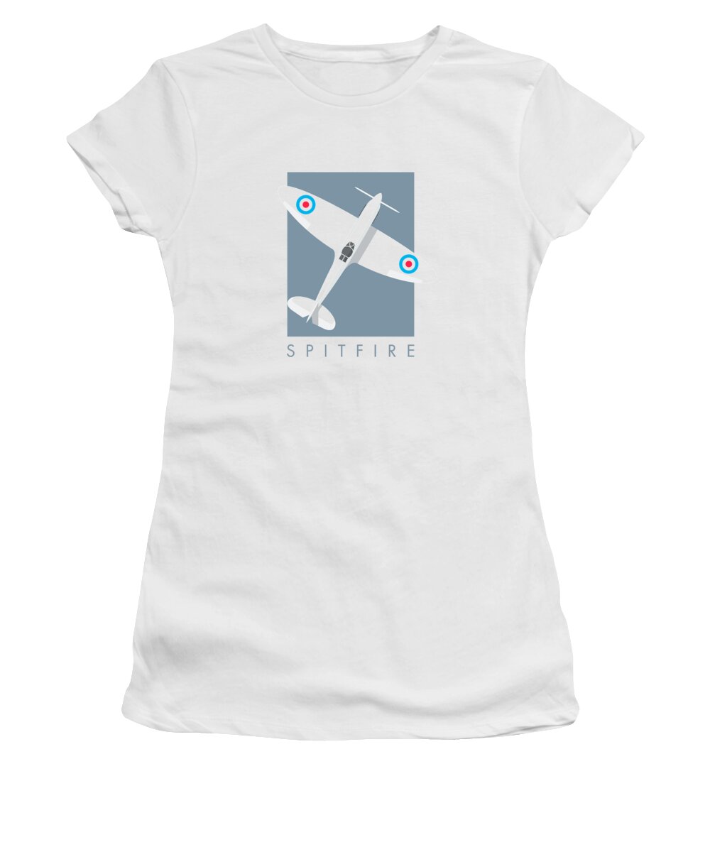 Spitfire Women's T-Shirt featuring the digital art Spitfire WWII Fighter Aircraft - Slate by Organic Synthesis