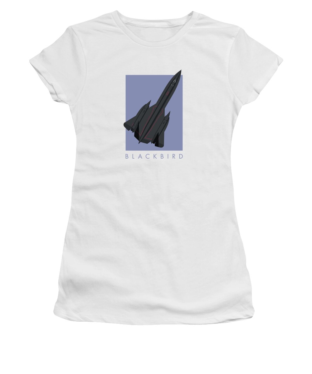 Aircraft Women's T-Shirt featuring the digital art SR-71 Blackbird Jet Aircraft - Twilight by Organic Synthesis
