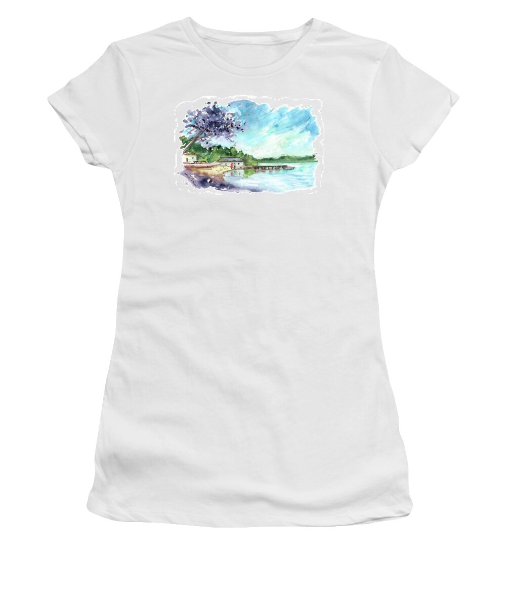 Travel Women's T-Shirt featuring the painting St Anthony on Lizard Peninsula 02 by Miki De Goodaboom